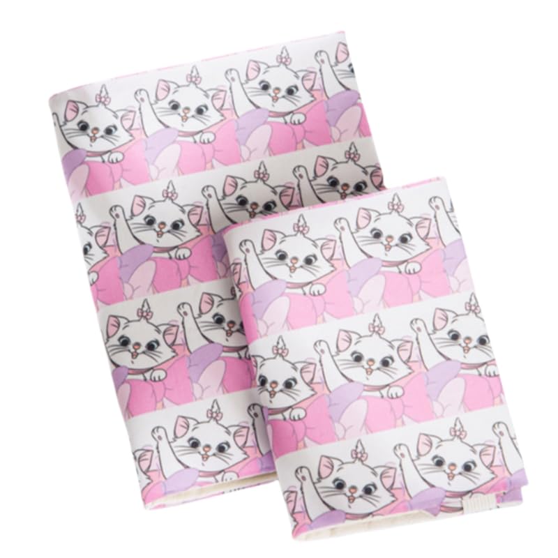 Keninll 2 Stück personalisiertes Linien-Tagebuch, handgefertigtes Stoff-Tagebuch für Frauen, niedliche rosa Katze, A5A6, 160 Seiten