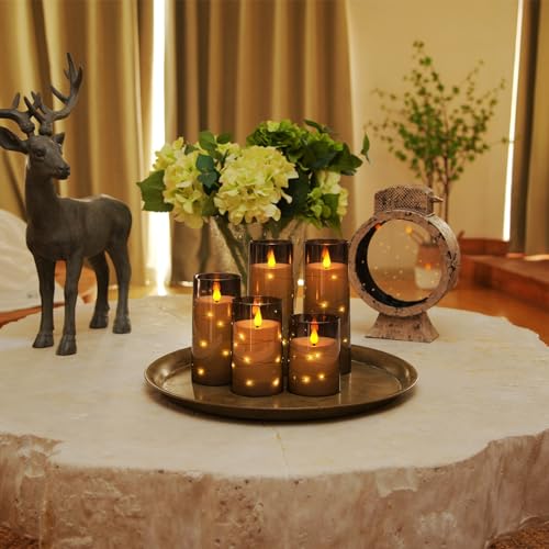 Image of Homemory Flickering Flameless Candles, LED Pillar Candles with Remote