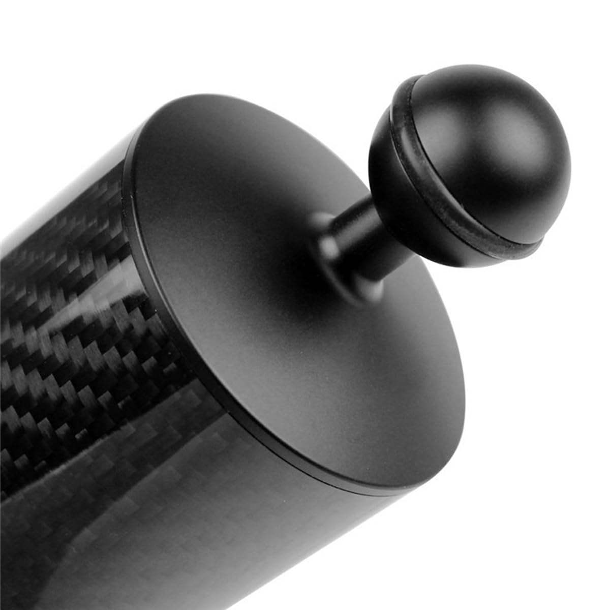 Ludom Bras flottant en fibre de carbone pour système d'éclairage ultra-léger à flottabilité sous-marine de 1 pouce pour plateau de plongée (noir, diamètre 60 mm, 5")