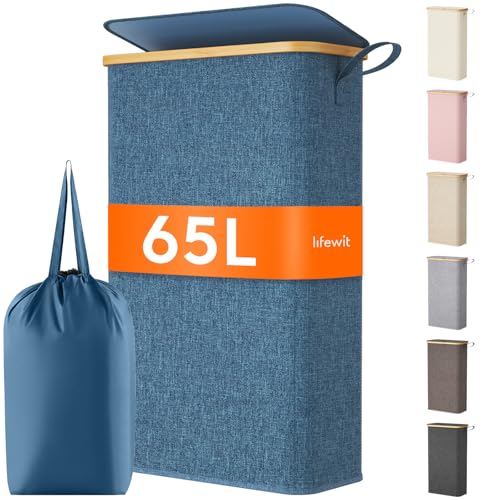 Lifewit 65L Slim Laundry Hamper with Lid, Narrow Laundry Basket