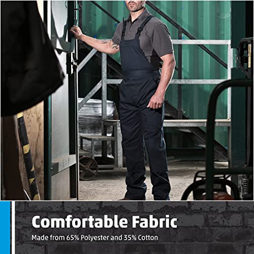 Fort - Bib 'N' Brace - 34W- Navy - Men's Workwear - Comfortable, Durable Painters & Decorators Overalls - Image 3