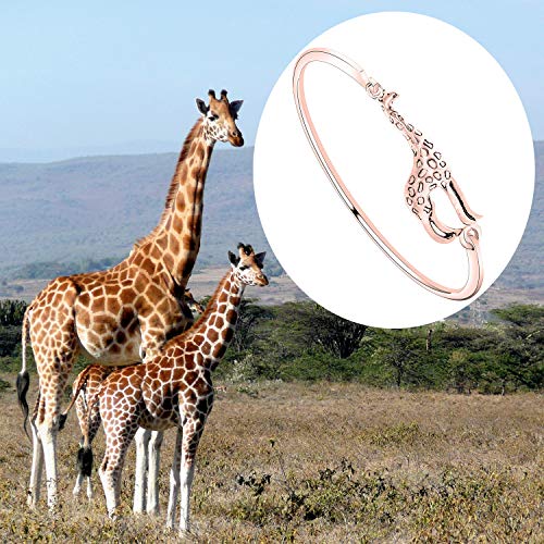 Bobauna Simple Giraffe Bangle Bracelet Animal Jewelry Christmas Gift For Women Girls (Giraffe Bangle Rg) #TOP2
