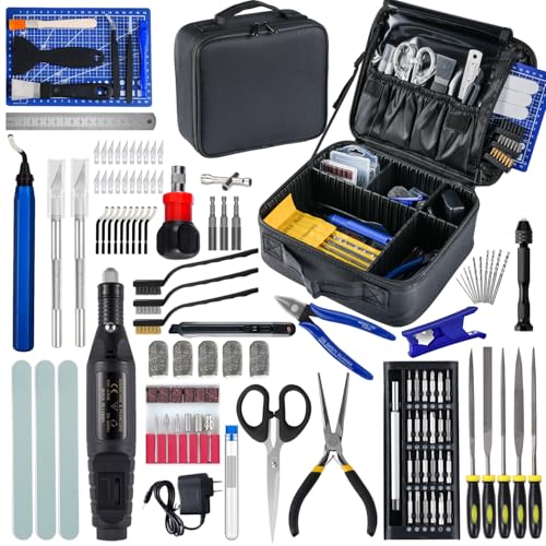 AEORUM 124Pcs 3D Printing Accessory Tools with Tool Bag for 3D Printer Modeler Basic Tools Diverse 3D Print Nozzle Cleaning Kit Mini Rotary Tool for Remove/Trim and Finish 3D Print by AEORUM - Used condition - US$35.95