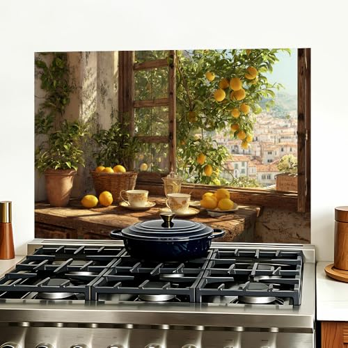 Image of Lemon Tree Village Window Backsplash Peel and Stick, 35.4x23.6 in