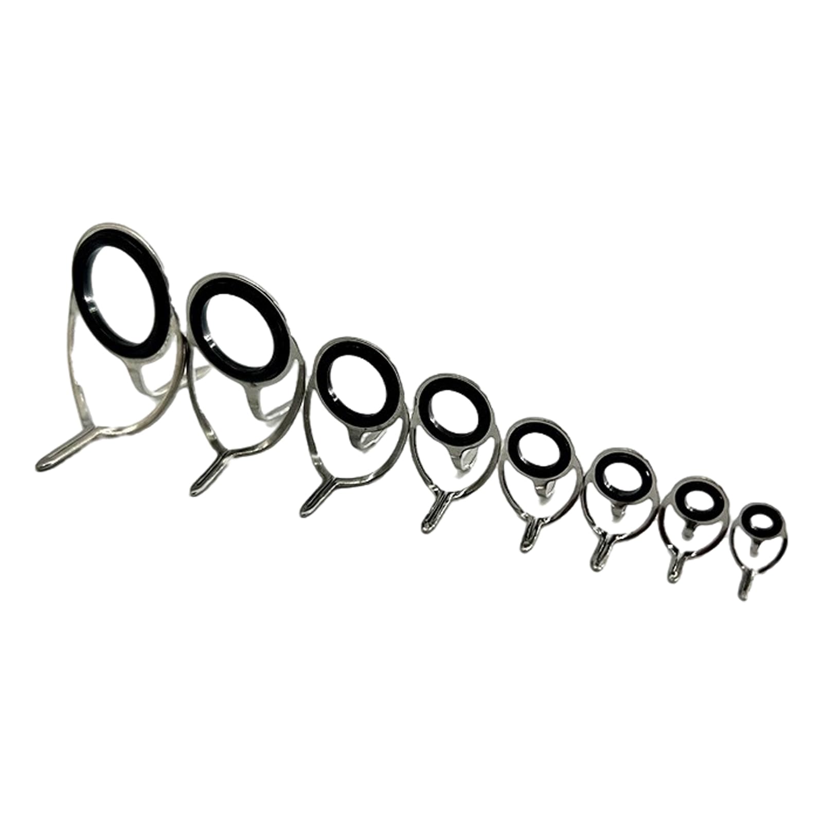 Micfeny As Pictures Shown 8Pcs Fishing Rod Guide Ceramic Rings Repair Set Replacement Fishing Rod Top Rings Tip Eye Guide Fishing Accessories