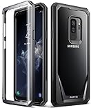 Galaxy S9 Plus Case, Poetic Guardian [Scratch Resistant Back] [360 Degree Protection] Full-Body Rugged Clear Hybrid Bumper Case with Built-in-Screen Protector for Samsung Galaxy S9 Plus Black