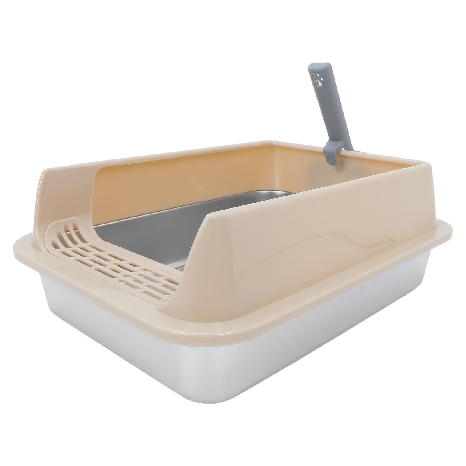 SHINEOFI Edelstahl Katzentoilette mit Geruchsdichtem Deckel Tiefe Katzenstreu Toilette rutschfeste Metallbox für Kätzchen und Katzen Geeignet für Wohnung und Reisen