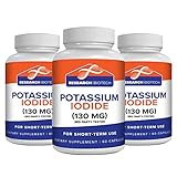 (3 Pack) Potassium Iodide Supplement Tablets Pills 130mg - 180 Capsules - Dietary Supplement Thyroid Support Protector, KI Potassium Iodine Tablet Thyroid Support Vitamins Best Potasium YODO Naciente