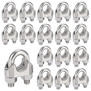 Saijian 20 Stück M5 Drahtseilklemmen Edelstahl