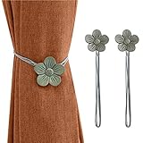 Lewondr Vintage Magnetic Curtain Tieback, 1 Pair Resin Flower Curtain Drapery Holdback Window...