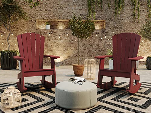 Capterra Casual Adirondack 71 Pound Rocking Chair Red Rock #TOP3