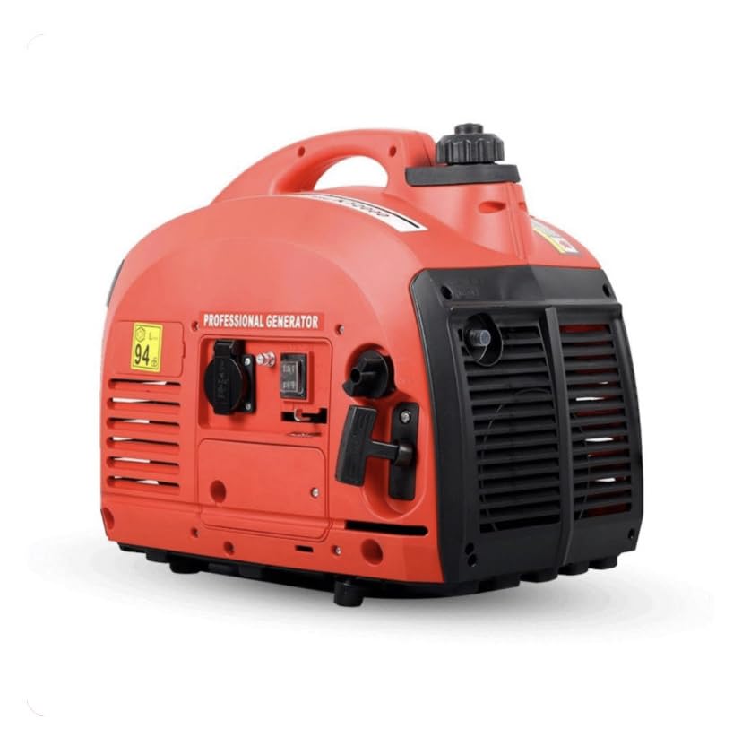 Generador eléctrico portátil de gasolina, 800W, Inverter, bajo consumo y nivel de ruido, tipo maleta