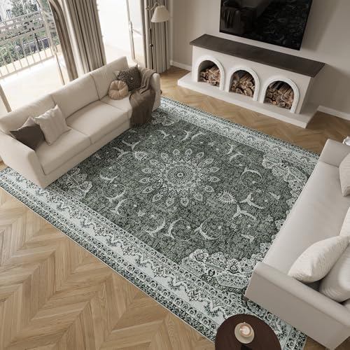 9x12FT Luxury Traditional Persian Area Rug,Non-Slip Stain Resista...