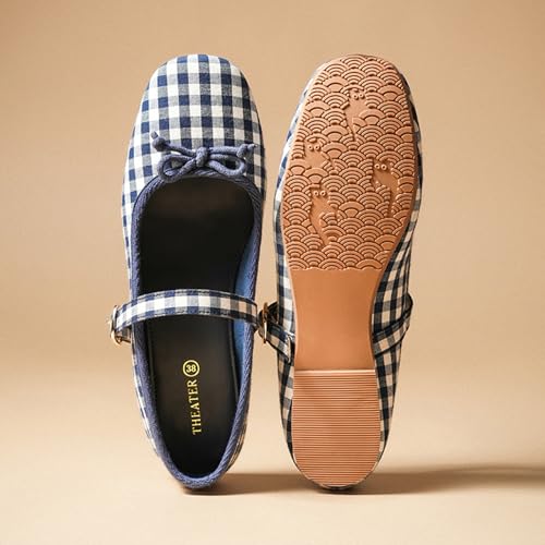 Image of Theater Dorothy Casual Ballet Flats for Women | Stylish Mary Jane Ballerina with Bow Detail | Lightweight Comfortable Footwear with Cushioned Insole