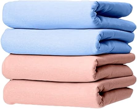 Reusable Bed Underpad - Waterproof & Washable Bed Pad - Absorbent Mattress Protector Pad - Incontinence Bed Pads - Bed Protector Pads Pack of 4 2 Blue 2 Pink, 34"X36"