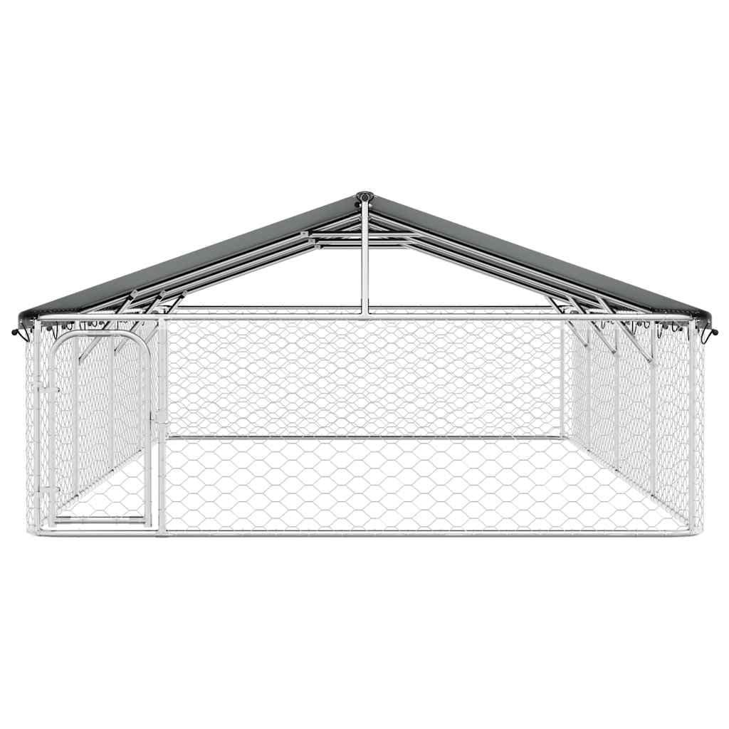 Hundezwinger Mit Dach 600x300x150 cm | Verzinkter Stahl, abschließbare Tür, PE-Dach, für Hunde und Kleintiere