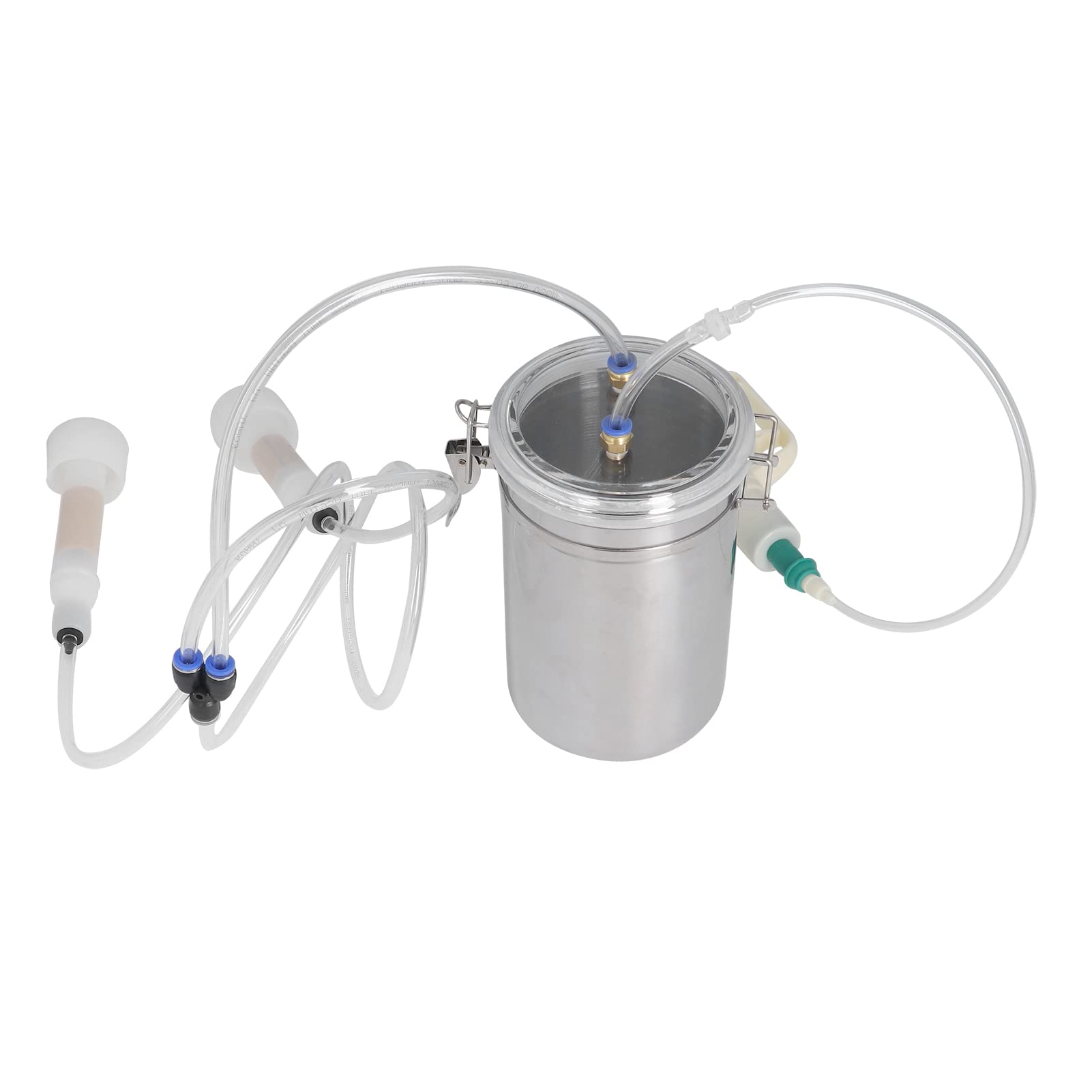 Luqeeg MáQuina De OrdeñO De Cabra De Vaca, MáQuina De OrdeñO Manual De 2000 Ml Maché De OrdeñO De Vacas De Acero Inoxidable con Tapa Transparente, Kit De OrdeñO PortáTil para Granja