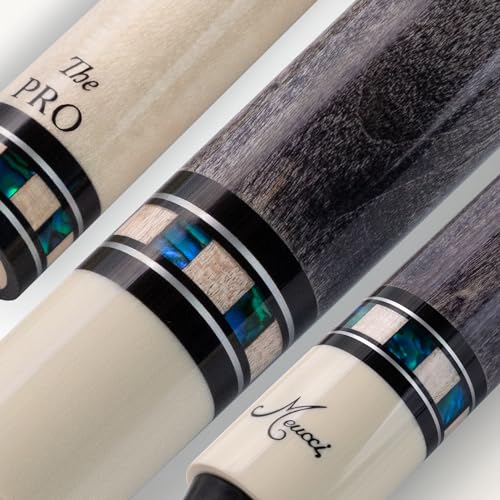 Meucci Pool Cues - Merry Widow, Blue & Gray - Maple Cue Stick, Pool Stick w/Paua...