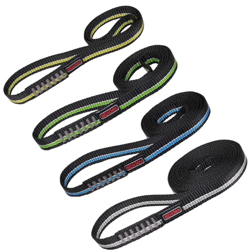 ALPIDEX Eslingas de cinta escalada con las longitudes 40, 60, 80 y 120 cm en un conjunto de 4 piezas poliamida
