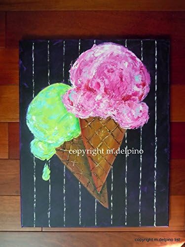 Ice Cream Cones original painting Kitchen wall art