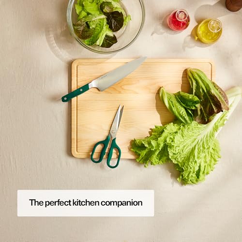 Image of Misen Heavy Duty Kitchen Shears - Comfortable Ambidextrous Scissors for Meat, Poultry, Herbs & More - Easy to Clean - German Stainless Steel - Large | Green