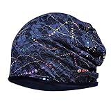 Photo Gallery pretyzoom - cappello chemo, per dormire, in cotone, con turbante, da notte, per donne (nero) blu blu Photo Gallery pretyzoom - cappello chemo, per dormire, in cotone, con turbante, da notte, per donne (nero) blu blu
