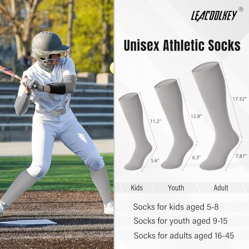 Image of LEACOOLKEY Baseball Belt and Socks Combo Set Adjustable Softball Socks and Elastic Belt for Youth and Adult