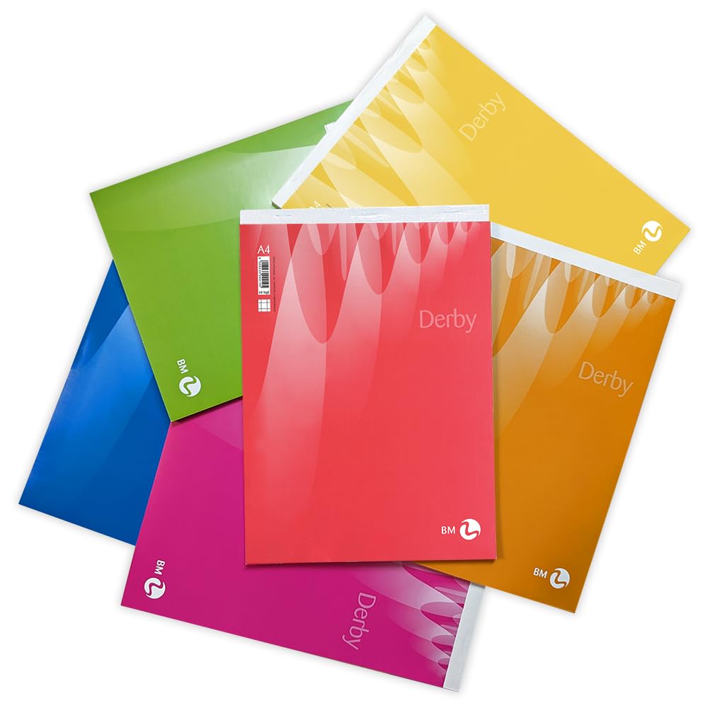 BM BeMore Notes Derby 0100019 Notepad Metallic Dot A4 5 mm Ruling 5 mm Squares 60 GSM Paper Pack of 10