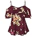Produktbild Amlaiworld Damen hestrand Chiffon elegant t Shirt Damen Karomuster Trägerlos Weste Sommer Büro Party Band Oberteile Gemütlich Niedlich Tops (XL, A Rot)