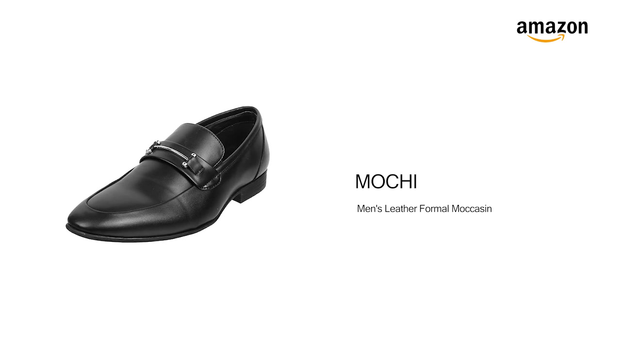 Mochi Men’s Black Leather Dress Slip On Shoes Moccasins size 42 (9) Men Black Casual Loafers - Walkwayshoes main image 2