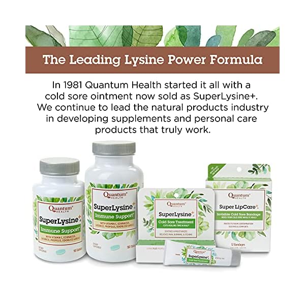 Quantum-Health-Super-Lysine-Advanced-Formula-Lysine-Immune-Support-with-Vitamin-C-Echinacea-Licorice-Propolis-Odorless-Garlic-180-Tablets-Packaging-may-vary Quantum Health SuperLysine+ Advanced Formula Immune Support Supplement Lysine 1500 mg, Vitamin C Echinacea Licorice Bee Propolis & Odorless Garlic Daily Wellness Blend for Women & Men - 180 Tablets