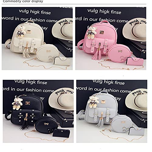 Image of floki Fashion Girls 3-PCS Fashion Cute Mini Leather Backpack sling & pouch set for Women