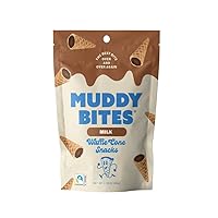 Vista 8 de Muddy Bites - Chocolate oscuro - Bocadillos rellenos de cono de gofre, tamaño bocado para aperitivos o postres hechos con azúcar de caña, Kosher
