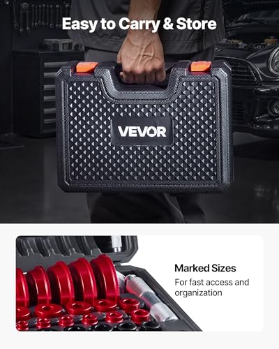 Image of VEVOR Bearing Press Kit, 43 Pcs, Bearing Race and Seal Driver Set with 39 Bushings & Handle Shafts, Bushing Driver Tool Set, Heavy Duty Aluminum Alloy Removal Installation Tool Kit with Storage Case