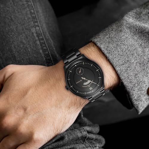 Image of Titan Quartet Quartz Analog Black Dial Black Stainless Steel Strap Watch for Men - NT1890NM01