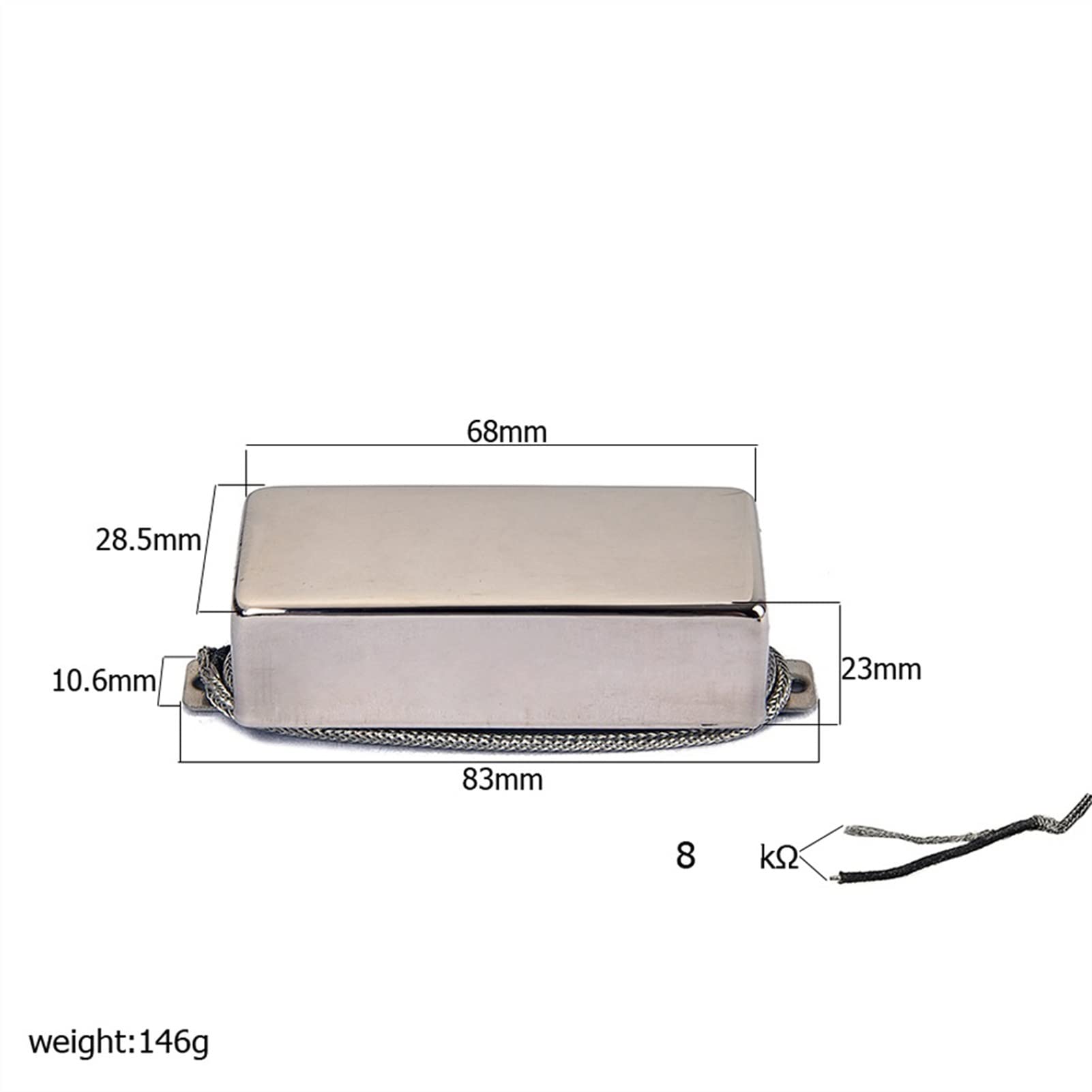 Neck Humbucker Pickup Płaski Chrom Surround Przetworniki
