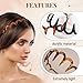 2025 New U Shape Fashion Tooth Hair Comb Headband, High Cranium Head Bands for Women's Hair, Reversible Korean Headbands with Teeth for Women Gifts for Teen Girls (Black+Amber, One Size)(Black+Amber)