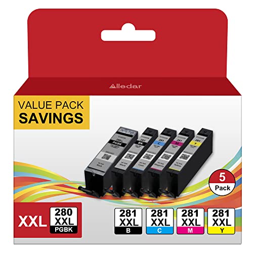 Alledar 280XXL 281XXL INK CARTRIDGES Pgi-280Xxl/Cli-281Xxl 5-Color Value Pack Compatible Ink Cartridge Replacement cover