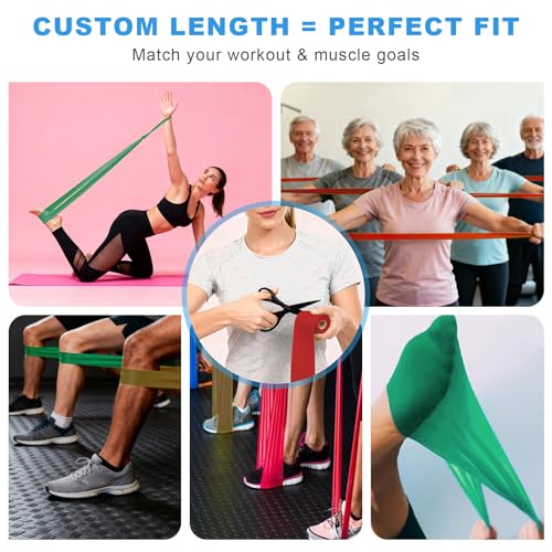 MORECOO Resistance Bands for Working Out 25 Yard Roll, Professional Latex Exercise Bands, Resistance Bands for Physical Therapy, Stretch Bands for Upper & Lower Body Exercises, Pilates & Rehab - Image 5