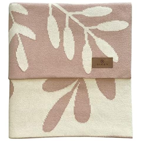Babydecke 100% Bio-Baumwolle ZWEIGE/Blatt rosa Cover