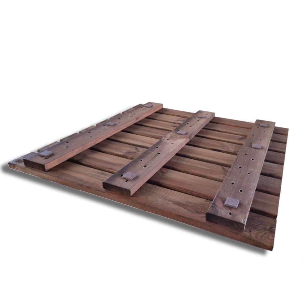 Plataforma de ducha antideslizante de madera 78 x 78 cm, 4,4 cm de grosor, marrón