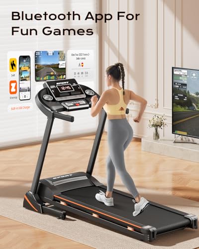 Image of Renestar Treadmills for Home, Foldable Treadmill with 15% Auto Incline, Folding Treadmills for Running Walking, 300LBS Capacity, 3.0 HP Motor, 10MPH, Bluetooth Speaker, Pulse Monitor