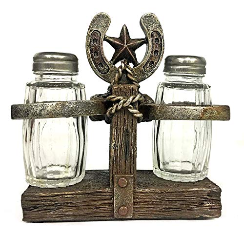 Bellaa Western Star Horseshoe Salt & Pepper Shakers Set