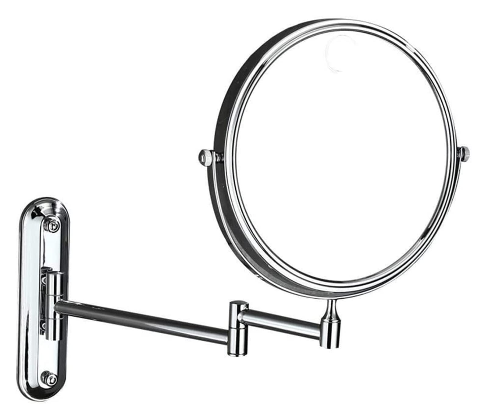 Miroir de maquillage mural double face de 8 pouces au design chromé durable