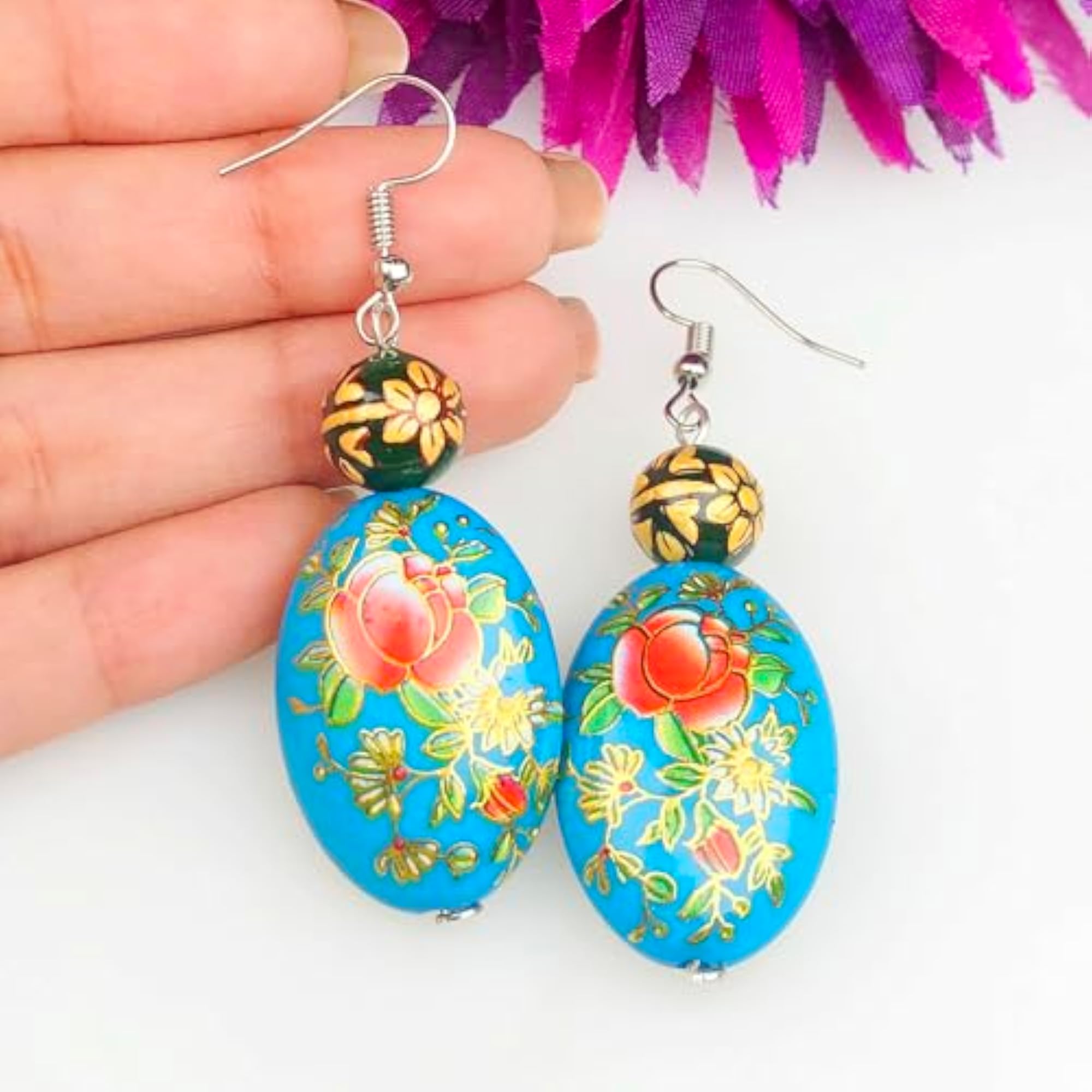 Women's Handicraft Natural Gemstone Amethyst Earrings