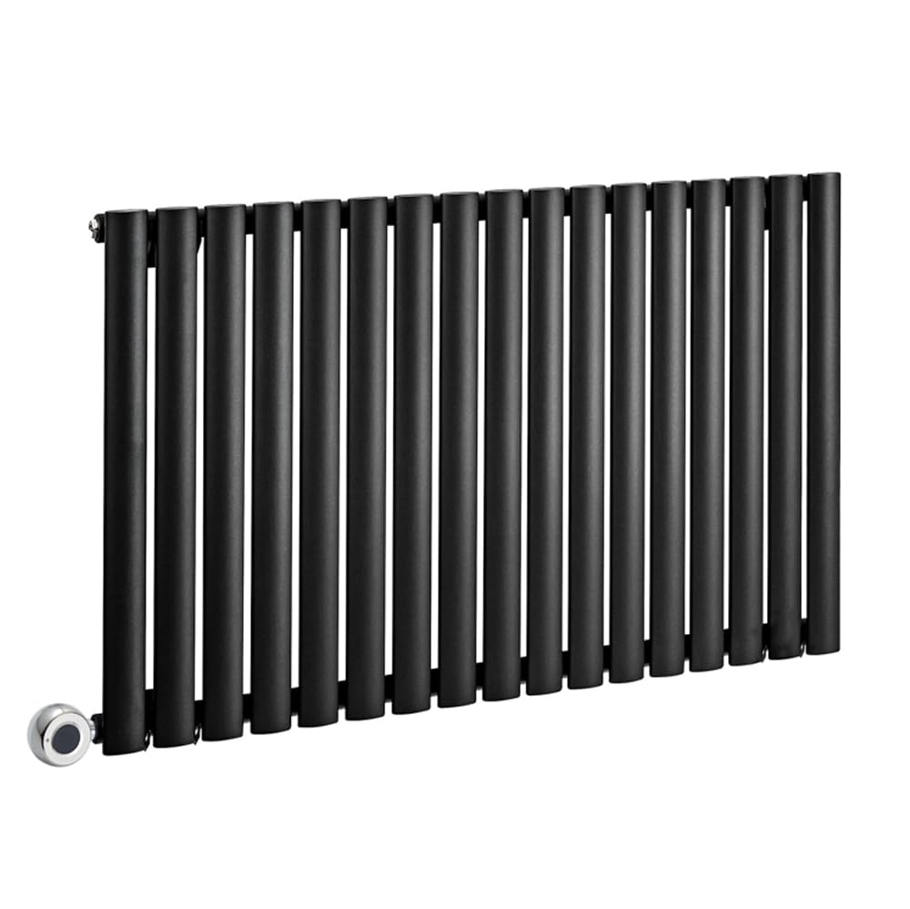 Milano Aruba 800W Black Horizontal Single Oval Panel WiFi Electric Radiator - 635mm x 1000mm