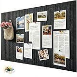 Filz Pinnwand Groß Selbstklebend, 60x40 cm Dekorative Pinnwand Memo Boards Bulletin Board, faltbare Fototafel Memotafeln Wanddekoration für Büro Küche, Schwarz