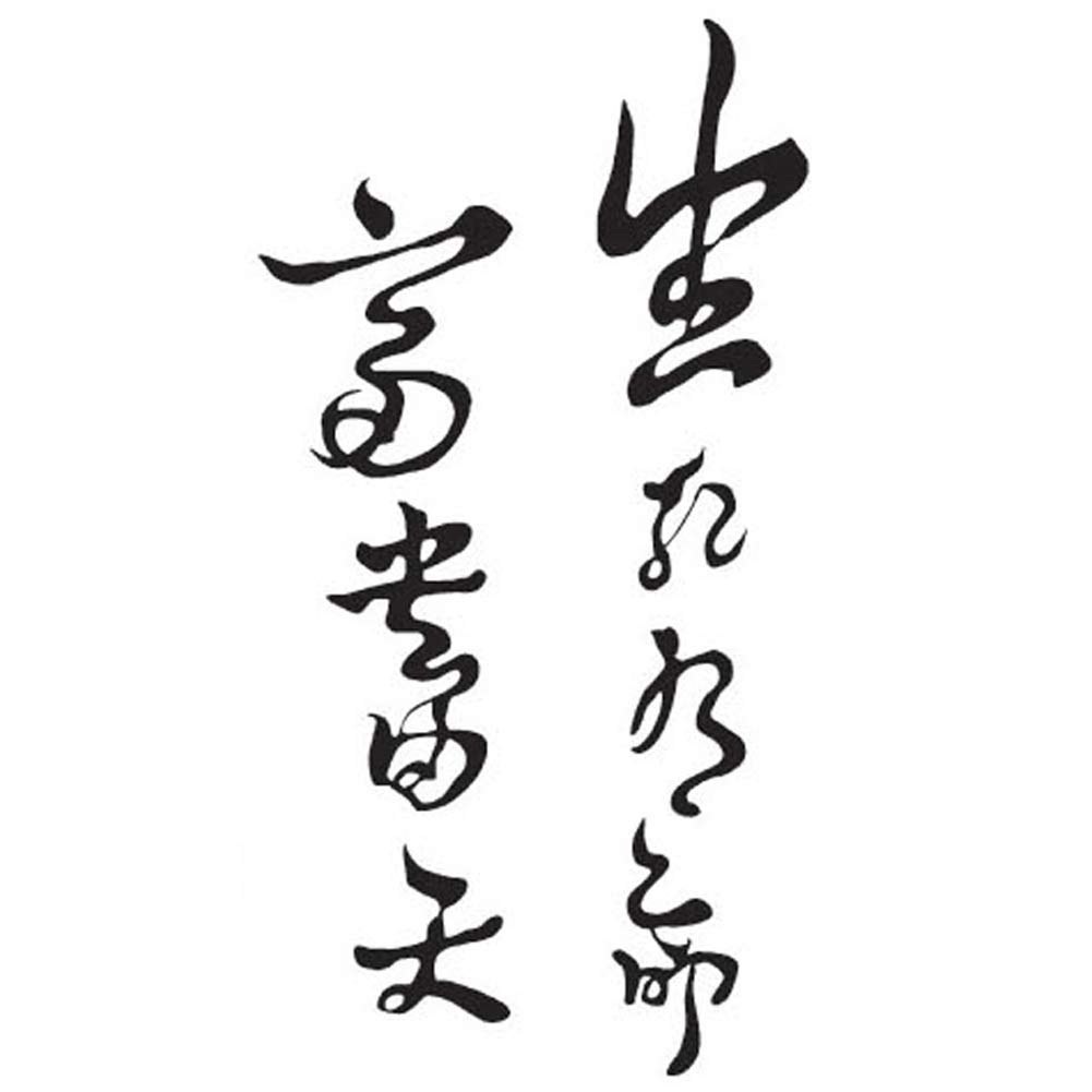 TAFLYBlack Temporary Tattoo Men Body Art Legs Tattoo Lower Arm Stickers Chinese Character Tattoo Sexy 5 Sheets