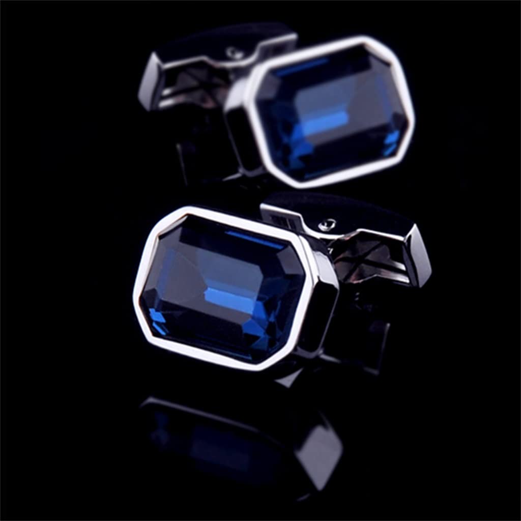 Camisa Gemelos De Metal Gemelos Azules para Hombres Botones De Novio De Boda Camisas De Invitados Adornos De Puños (Color : A, Size : 16 * 11mm)