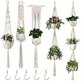 【Weit verbreitet】Diese robusten Blumentopfhalter eignen sich für Balkongärten, Haushaltsdekoration, Gartenarbeit usw. Ideal für die Wohnzimmerdekoration. Sie verleihen Ihrer Wohnkultur ein Boho-Element - auch perfekt als Geschenk für Weihnachten, Hochzeit oder Geburtstag.